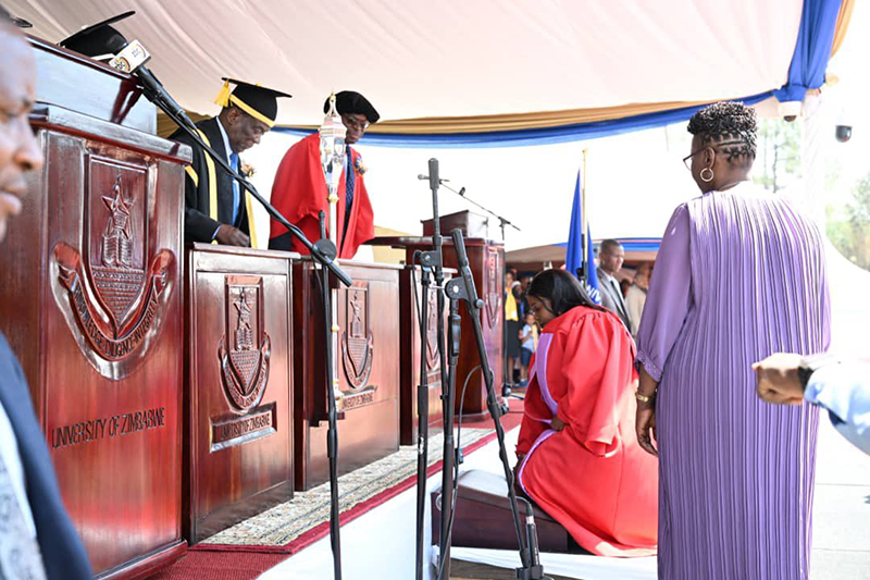 Mnangagwa confers wife second honorary doctorate after recent gold State award
