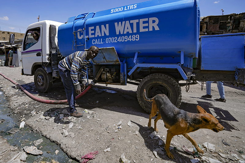 In some neighbourhoods in drought-prone Kenya, clean water is scarce