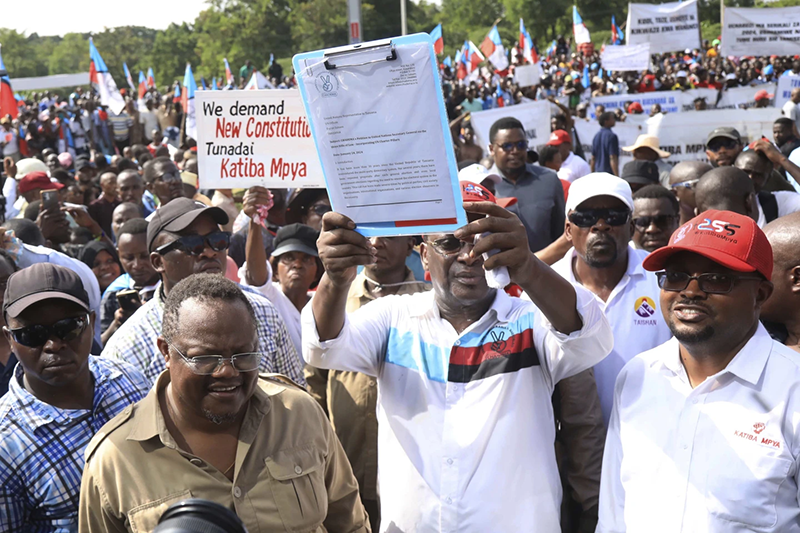 Tanzania’s main opposition party holds first major protest in several years, after ban was lifted