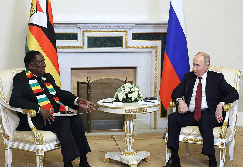 President Emmerson Mnangagwa with Russian counterpart Vladimir Putin