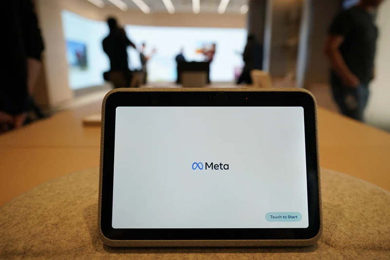 A Meta Portal Go is displayed during a preview of the Meta Store in Burlingame, Calif., on May 4, 2022. 4. A deep dive into political ads on Facebook by researchers at Syracuse University has revealed a sprawling web of advertisements that contain misleading information or scams.