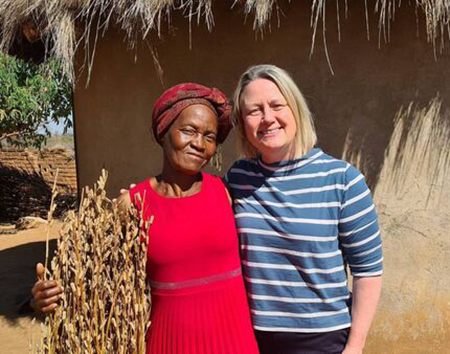 Gillian Porter, a schoolteacher from Clonegal, with Vhaina Mahweta, sesame farmer in drought-affected Mwenezi