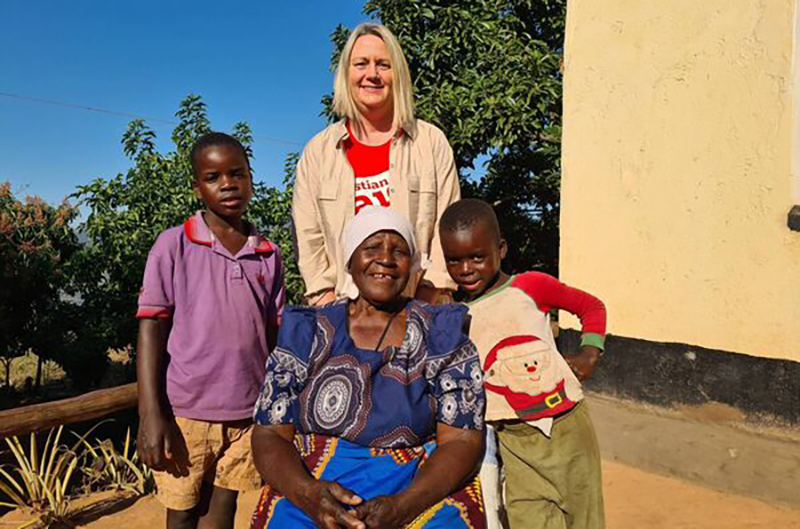 Gillian Porter with Loveness Chapano and two of her grandchildren