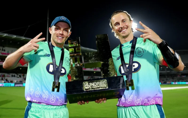 Sam Curran (left) with the elder of his two cricketing brothers, Tom