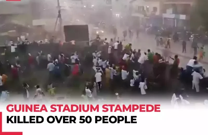 Guinea stadium stampede kills 56 people following clashes at soccer match, authorities say