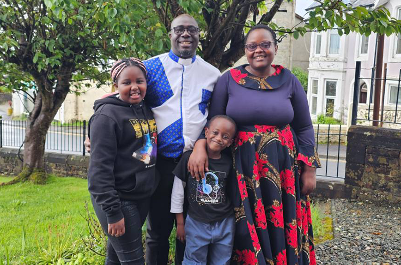 Rev Everisto Musedza with wife Emily and children Natalie (11) and Nathan (7)