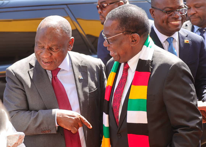 President Cyril Ramaphosa with Zimbabwe counterpart Emmerson Mnangagwa