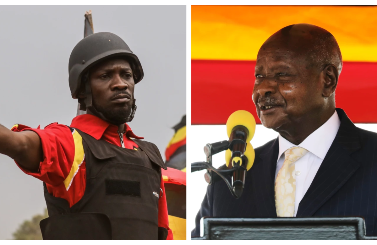 Opposition leader Bobi Wine and President Yoweri Museveni