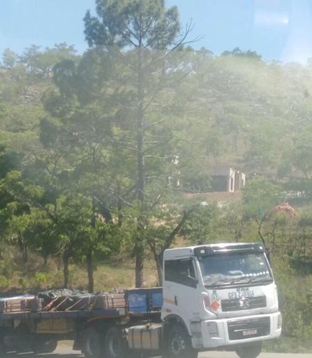 An international haulage truck carrying copper ingots from Zimbabwe to Mozambique