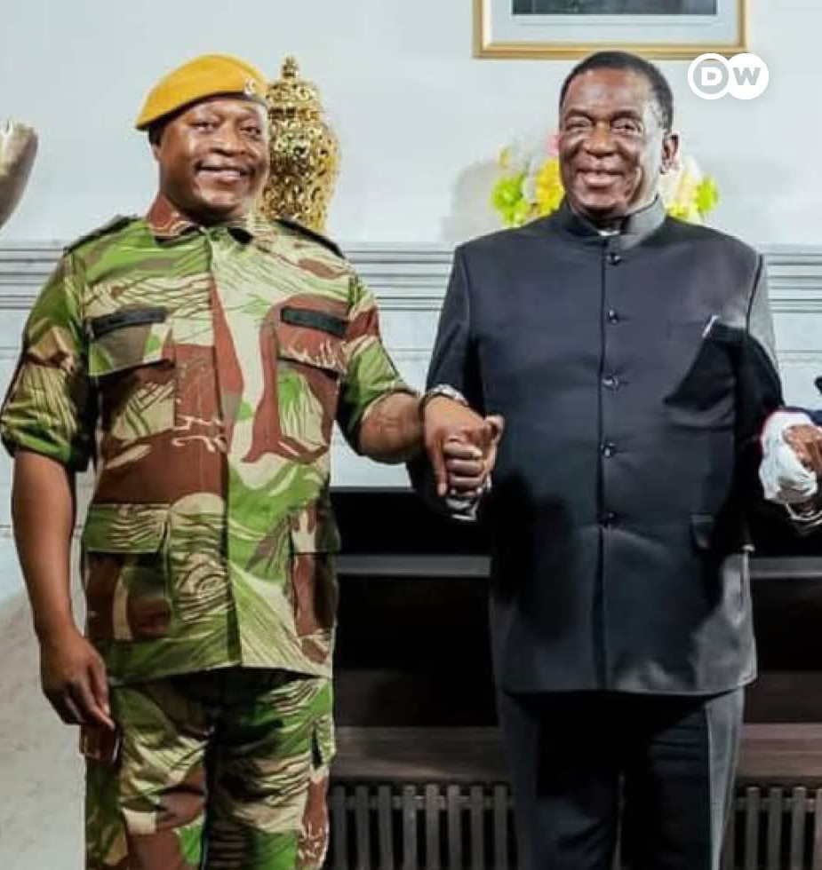 President Emmerson Mnangagwa (right) with son Sean