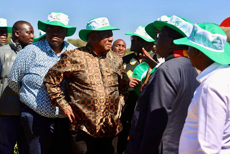 President Emmerson Mnangagwa and South African counterpart Cyril Ramaphosa in Zimbabwe